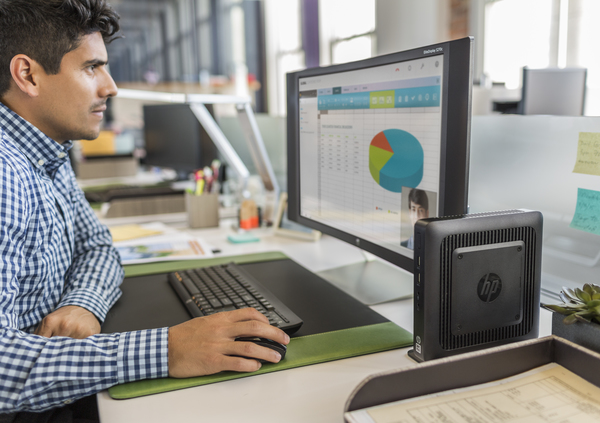 HP Flexible Thin Client t520 - Thin client - torni - 1 x GX-212JC 1.2 GHz - RAM 4 Gt - SSD 16 Gt - GigE - Win Embedded 8 Standard x64 - monitori: ei ole