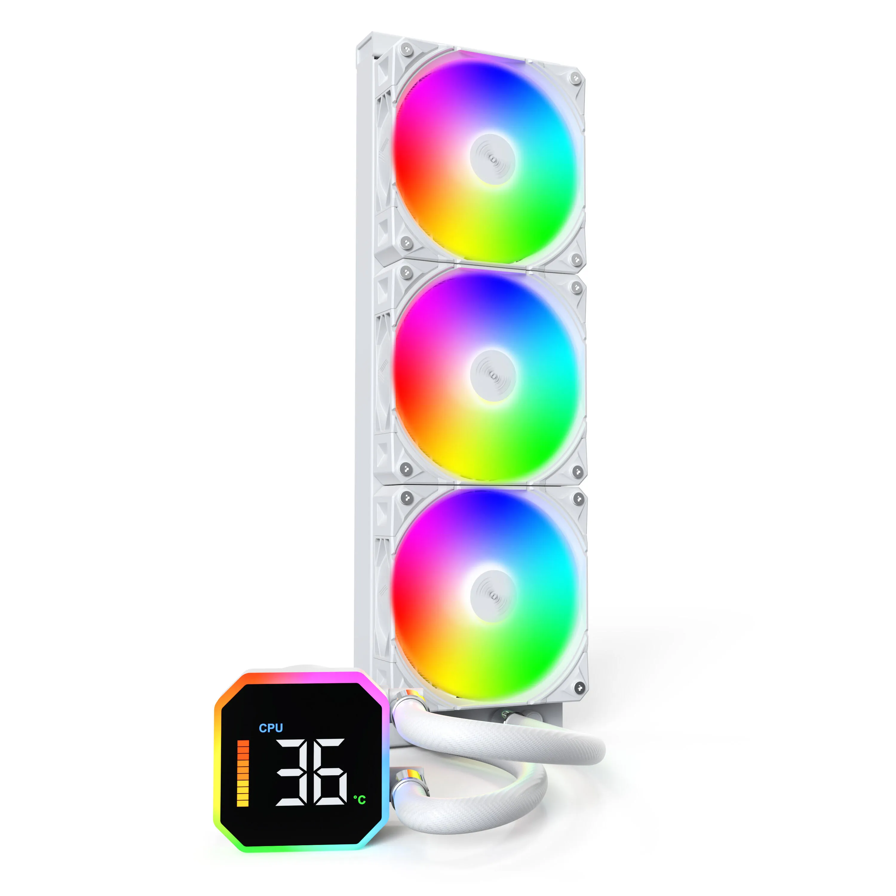 Montech HyperFlow Digital 360 ARGB -nestej&auml;&auml;hdytin, valkoinen