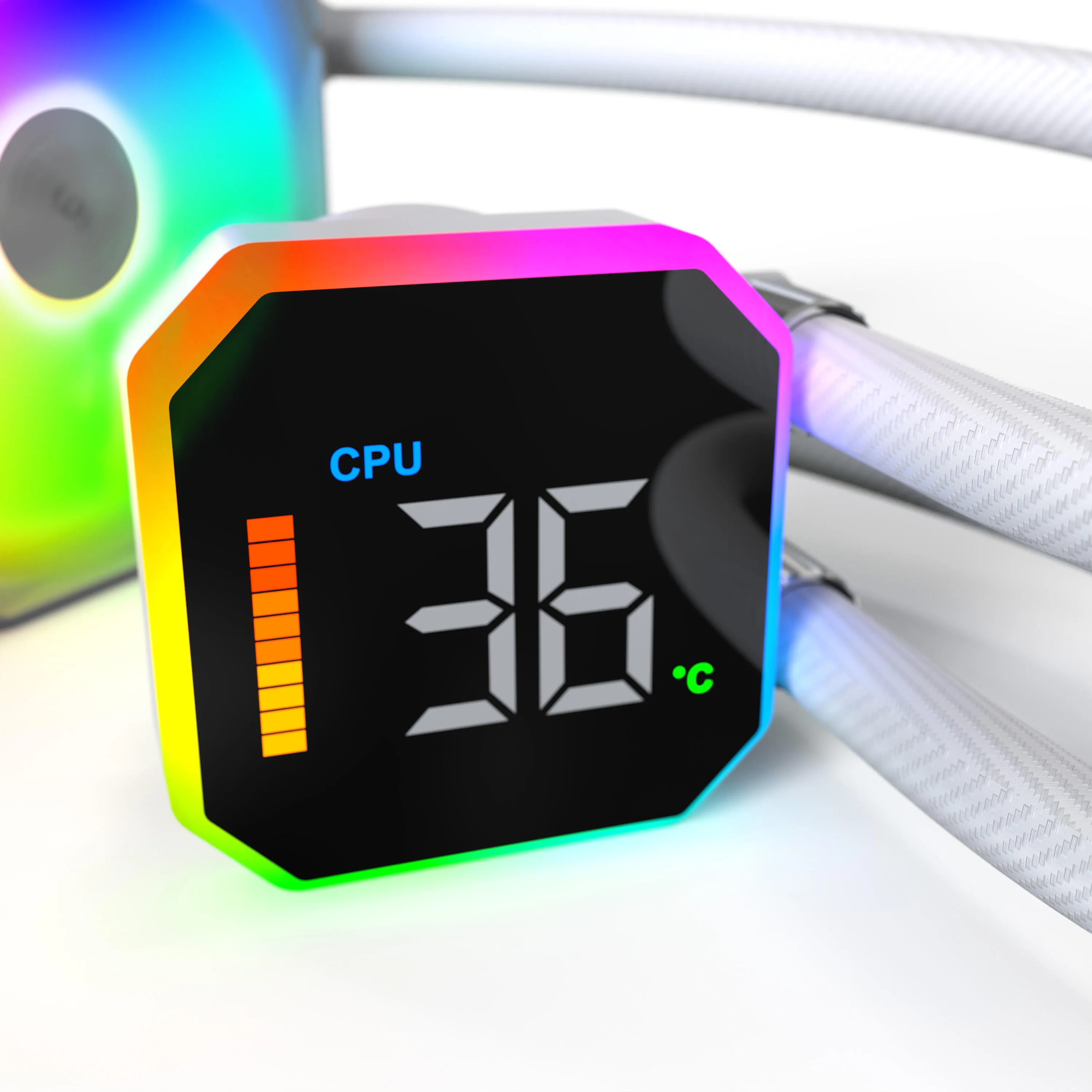 Montech HyperFlow Digital 360 ARGB -nestej&auml;&auml;hdytin, valkoinen