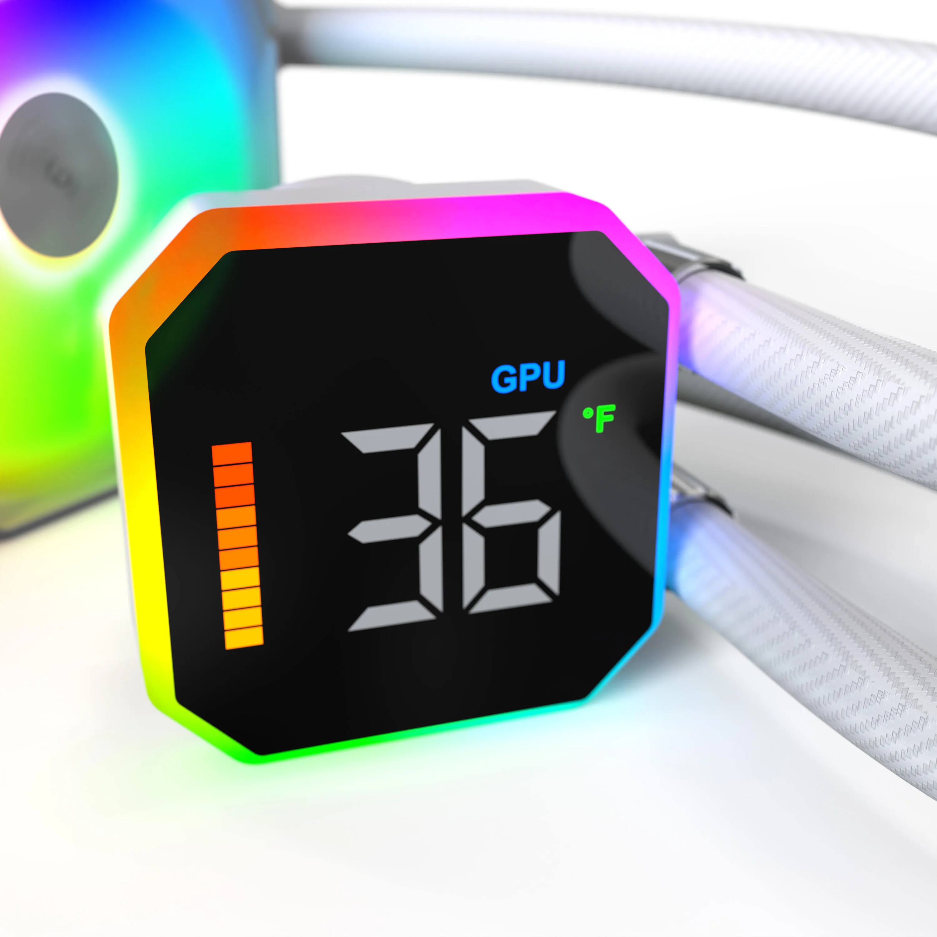 Montech HyperFlow Digital 360 ARGB -nestej&auml;&auml;hdytin, valkoinen