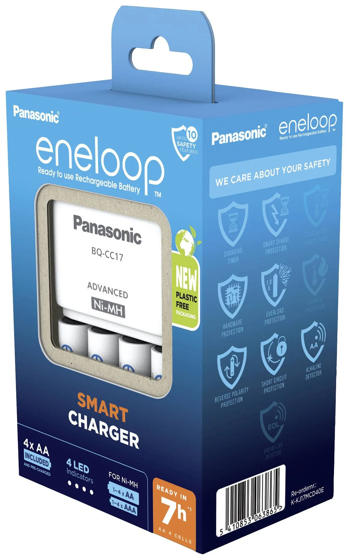 Panasonic Eneloop akkulaturi + 4 x AA-akku 1900 mAh