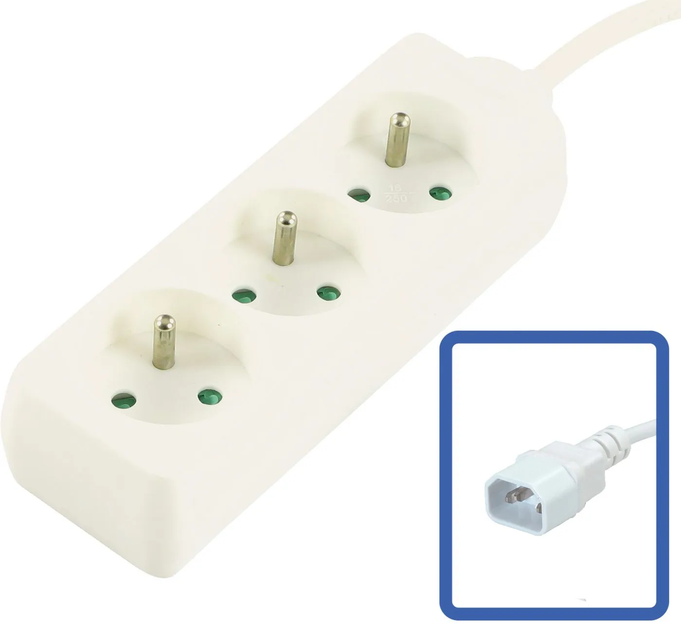 MICROCONNECT MC-PS030150FRUPSW - pistorasialista, valkoinen