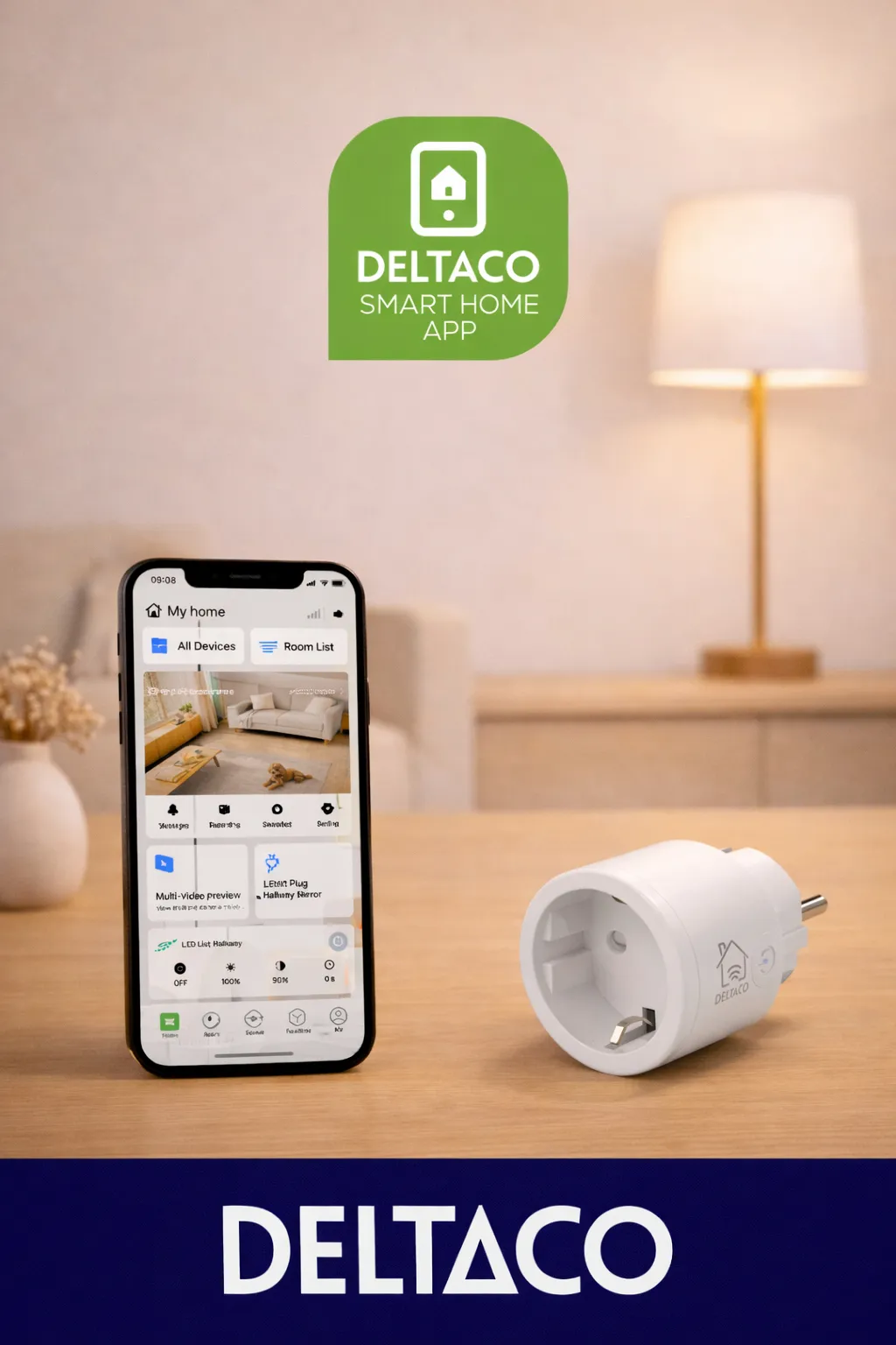 Deltaco Smart Home SH-P01 - smart outlet, Wi-Fi