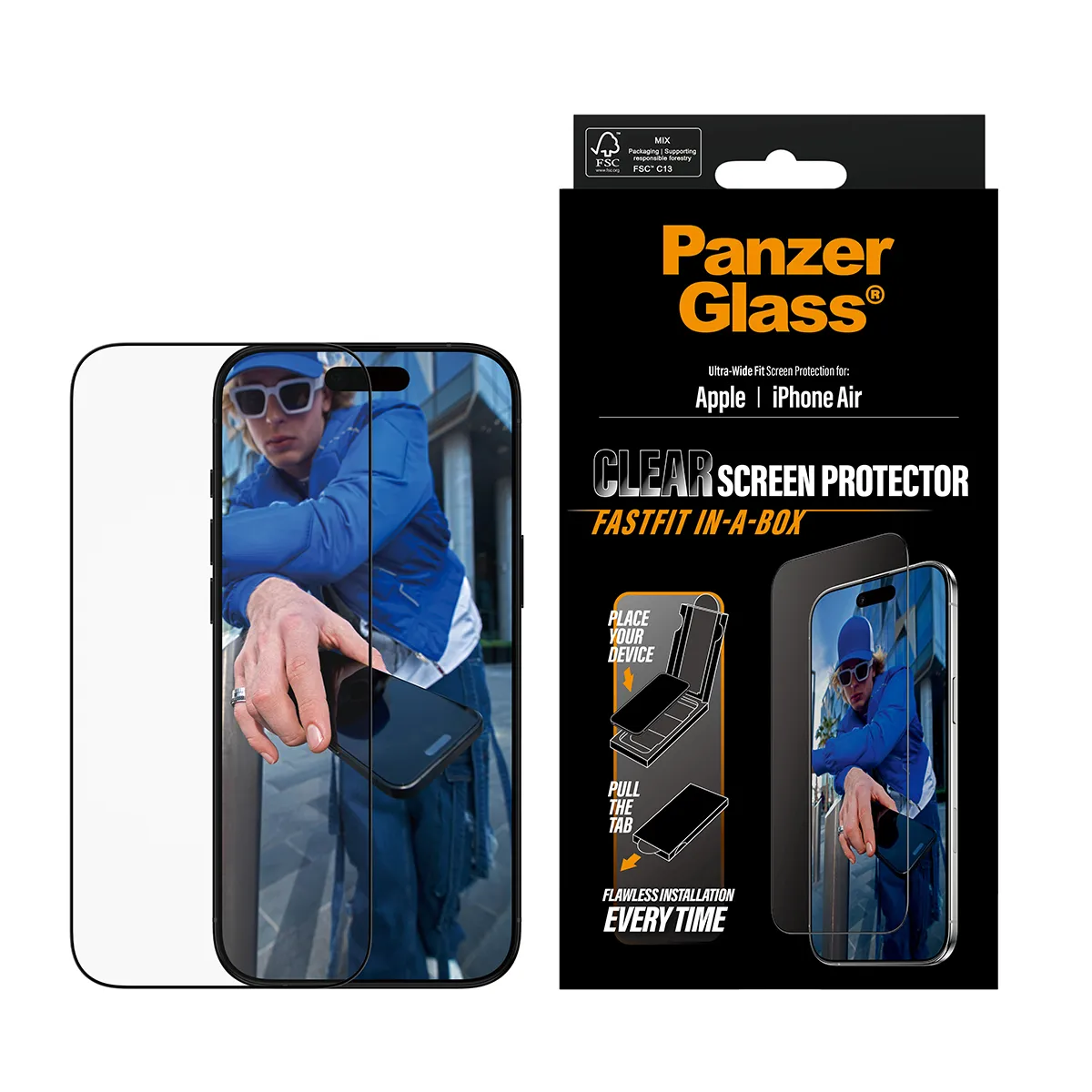 PanzerGlass Ultra-Wide Fit Alignerkit iPhone Air -panssarilasi
