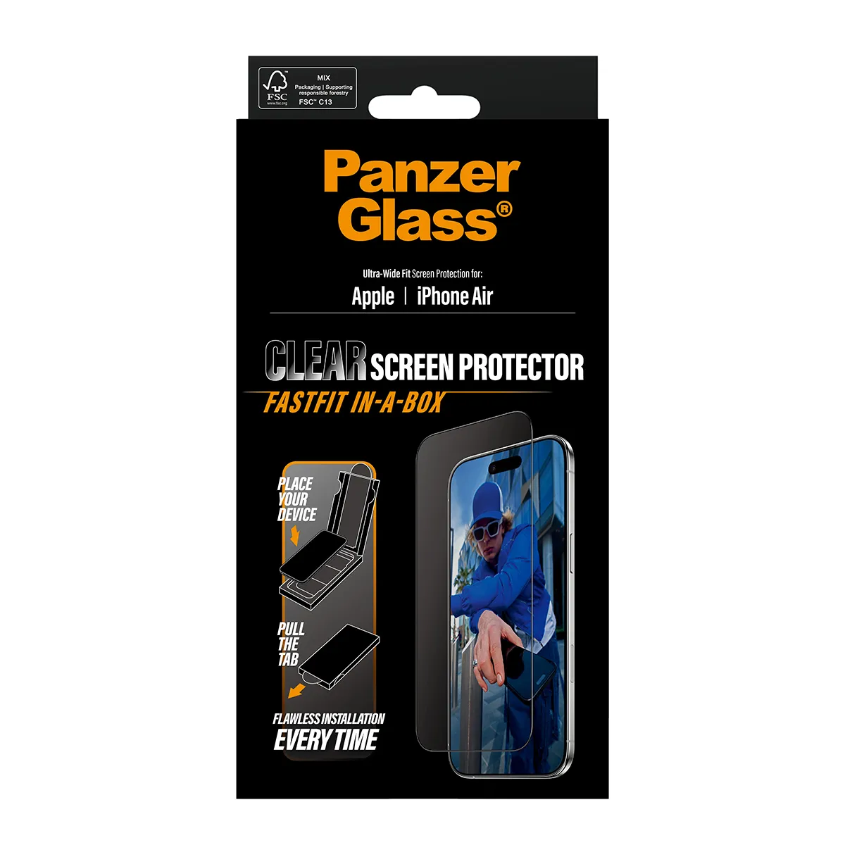 PanzerGlass Ultra-Wide Fit Alignerkit iPhone Air -panssarilasi