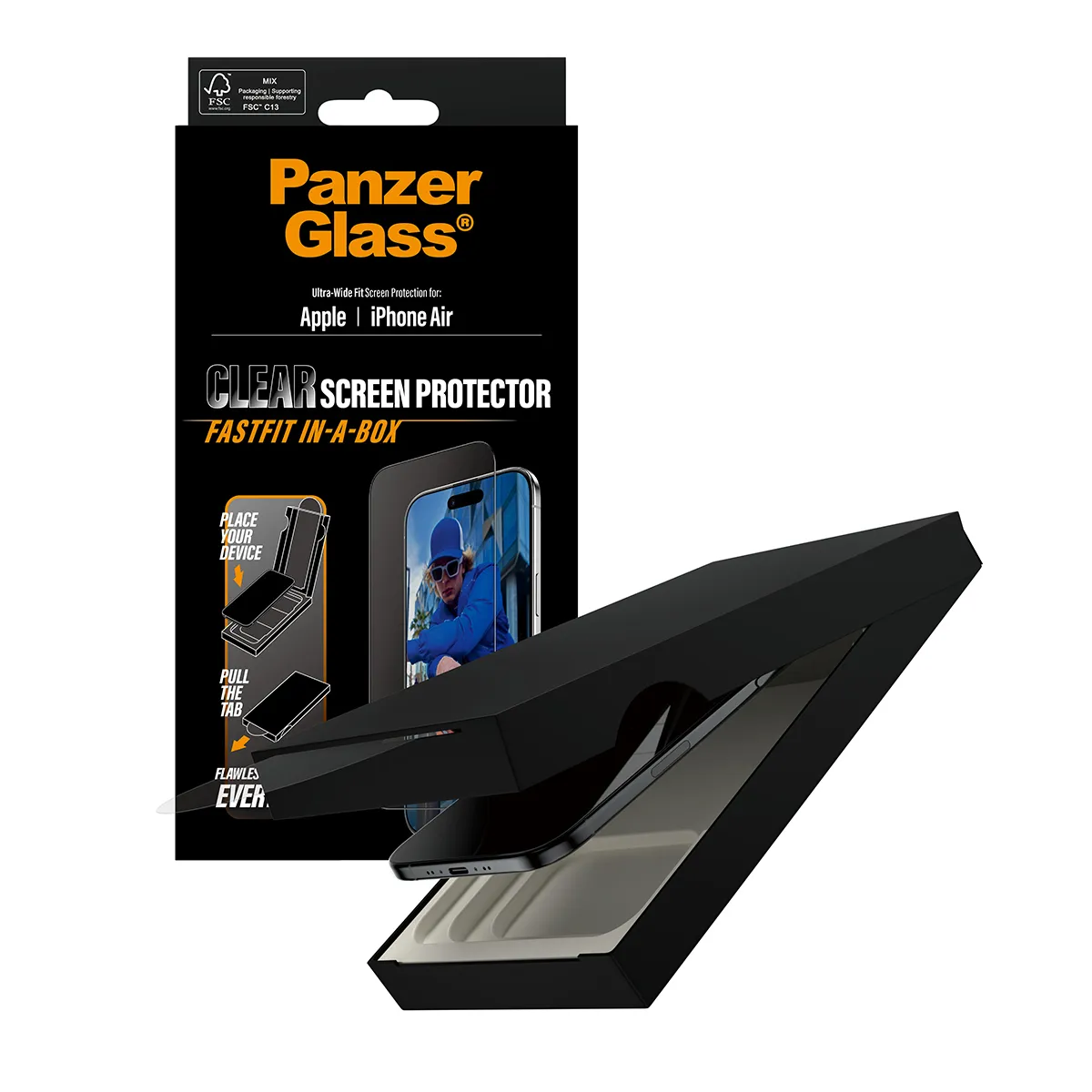 PanzerGlass Ultra-Wide Fit Alignerkit iPhone Air -panssarilasi
