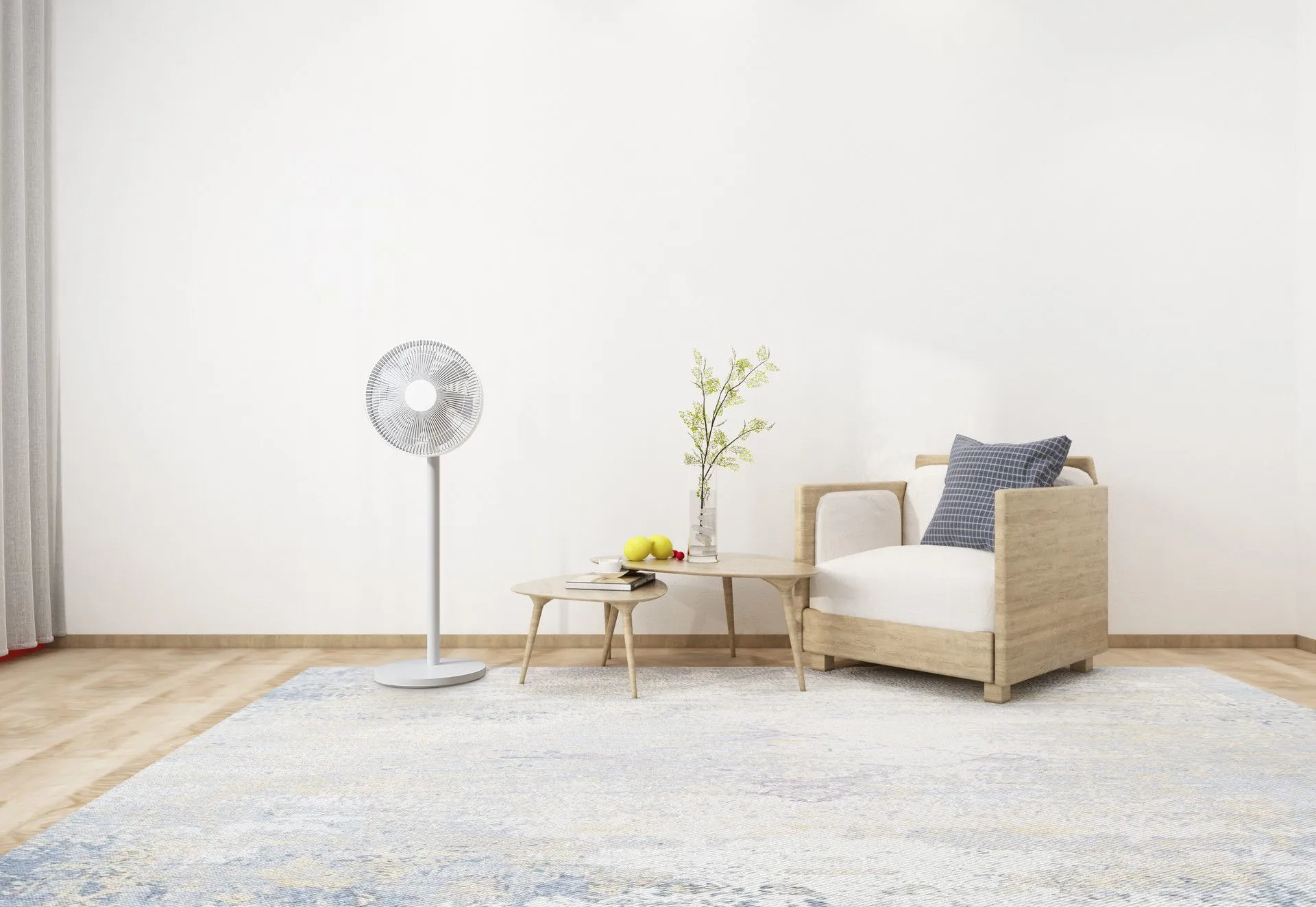 Xiaomi Mi Smart Standing Fan 2 Lite (1C) -lattiatuuletin, valkoinen