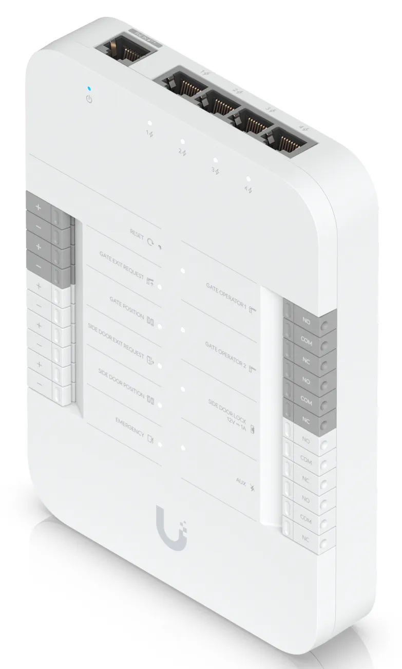 Ubiquiti Gate Hub access control via connected Access readers or Intercom.