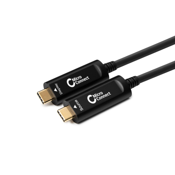 MicroConnect Premium Optic USB-C - USB-C -kaapeli, Musta, 3m