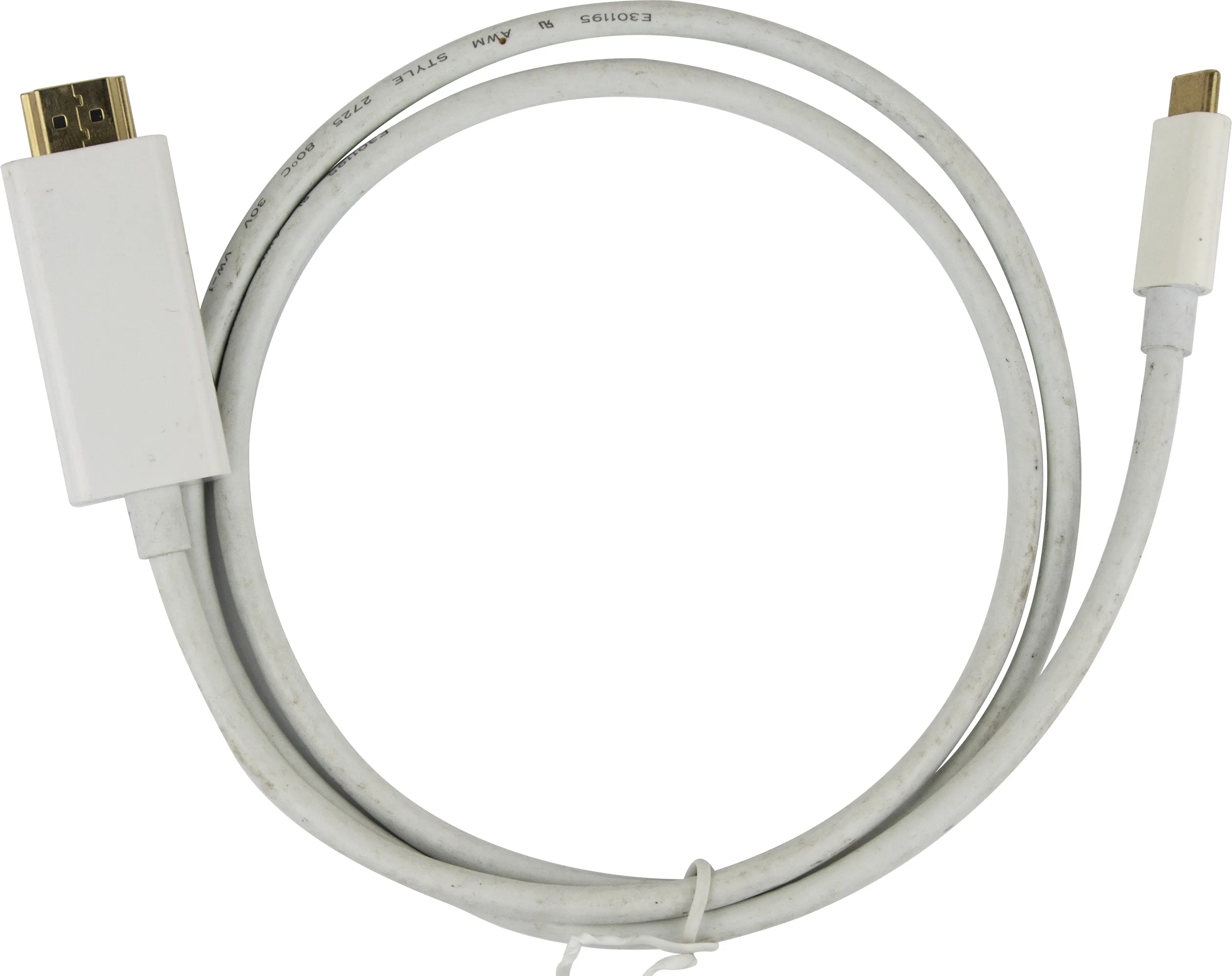 Deltaco USB-C to HDMI cable, 1 m, White