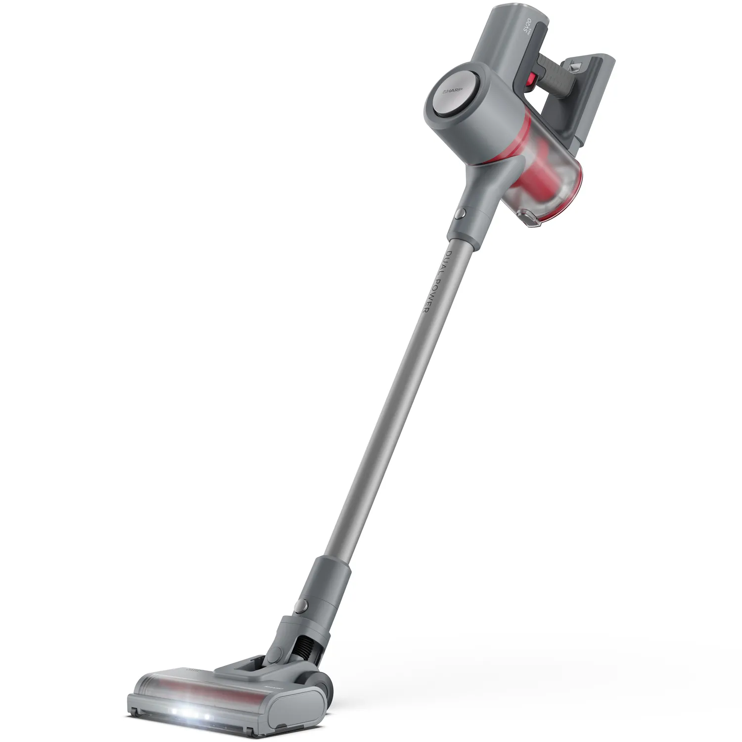 Sharp Duo Power Max 250W - skaftdammsugare, silver, 2st batterier