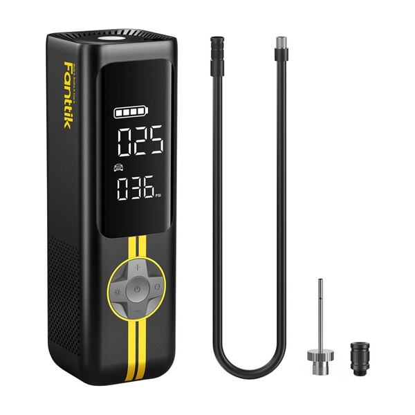 FANTTIK X8 Apex Cordless Portable Tire Inflator - Black with Yellow Accents