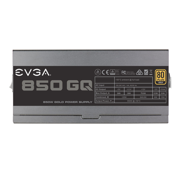 EVGA GQ 850W -virtal&auml;hde, 80 Plus Gold