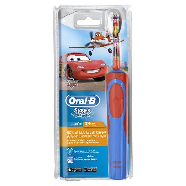 *BRAUN S&Auml;HK&Ouml;HAMMASHARJA ORAL-B VITALITY KIDS CARS. Ladattavassa lasten s&auml;hk&ouml;hammasharjassa on eritt&auml;in pehme&auml;t harjakset pient&auml; suuta varten. Yhteensopiva Oral-