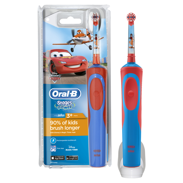 *BRAUN S&Auml;HK&Ouml;HAMMASHARJA ORAL-B VITALITY KIDS CARS. Ladattavassa lasten s&auml;hk&ouml;hammasharjassa on eritt&auml;in pehme&auml;t harjakset pient&auml; suuta varten. Yhteensopiva Oral-