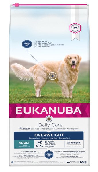 EUKANUBA Daily Care Adult Overweight, Dry food for dogs, 12kg