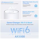 TP-Link 4G+ AX3000 Whole Home Mesh Wi-Fi 6 Router Build-In 300Mbps 4G+ LTE Advanced Modem 574Mbps at 2.4GHz + 2402Mbps at 5GHz