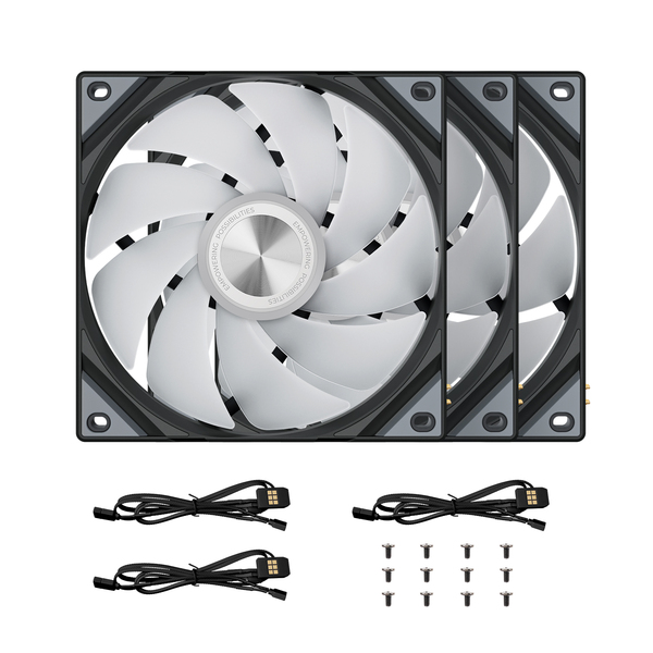 TRYX ROTA SL PWM ARGB Fan Kit, 120mm, Fluid Dynamic Bearing, 3-pack, Black