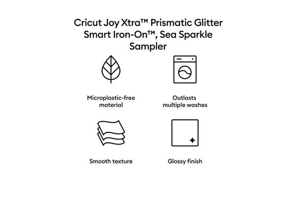 Cricut Joy Extra Smart Iron-on Prismatic Glitter Sea Sparkle Sampler 3-pack 30.5cm