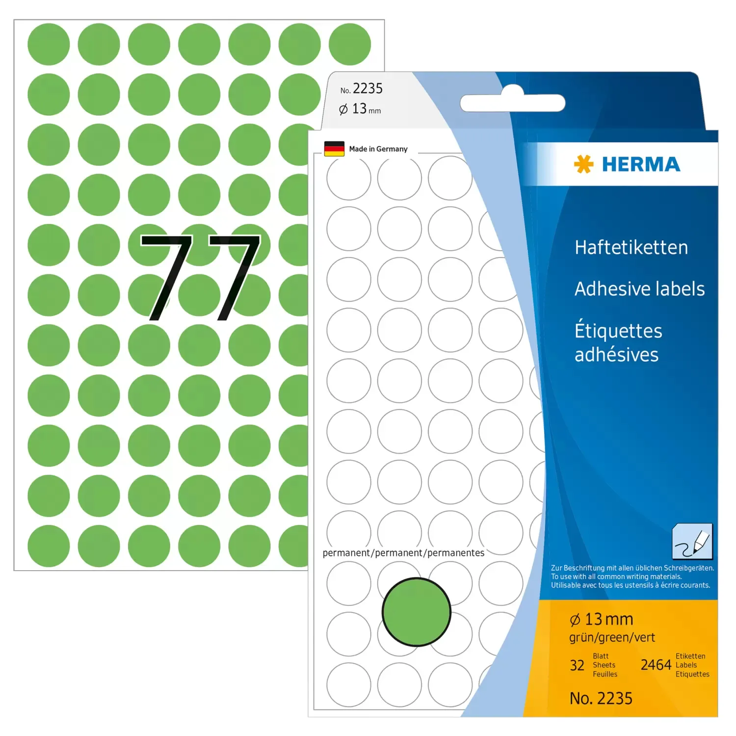 Herma label manual &oslash;13 green (2464)