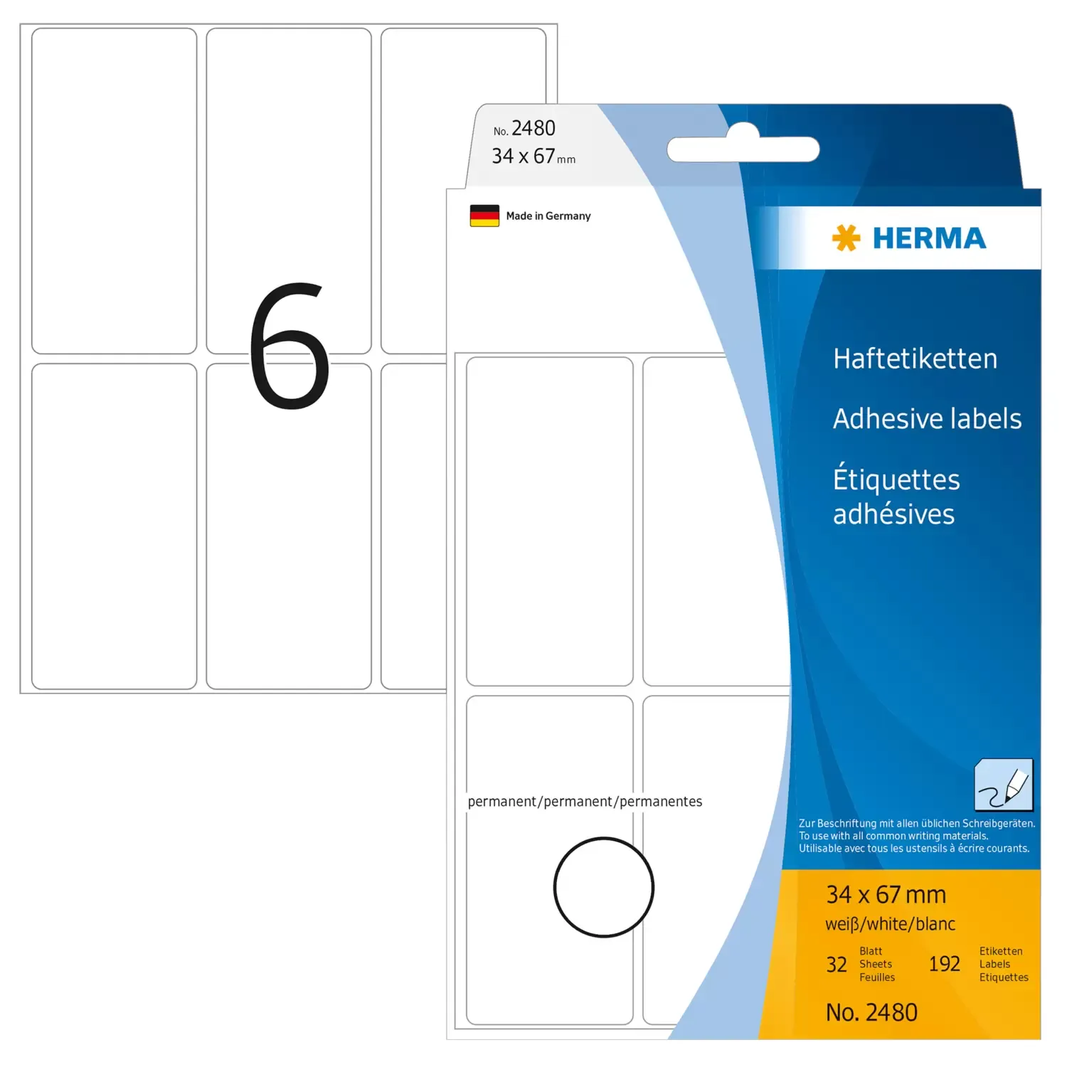 Herma label manual 34x67 white (192)