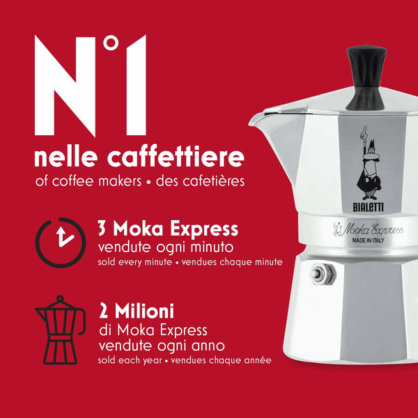 Bialetti Moka Express - espressomachine, silver, 1 cup