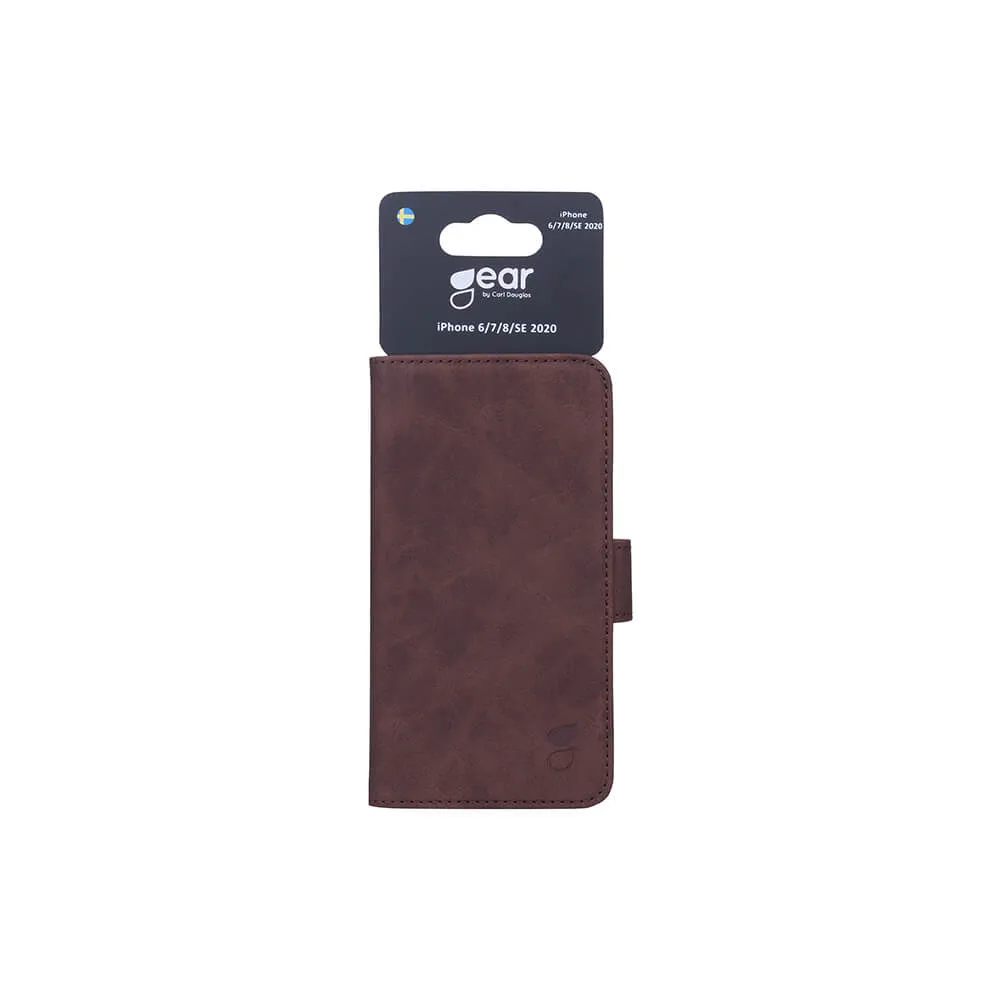 GEAR Wallet, iPhone SE/8/7/6/6s - pl&aring;nboksfodral, Brun