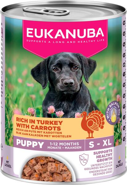 Eukanuba Life Care Puppy Rich in Turkey with Carrots, V&aring;tfoder f&ouml;r hund, 400 g