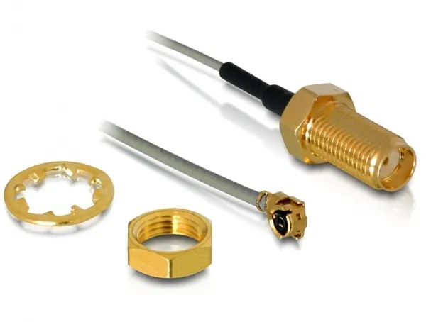 Delock Antenna Cable SMA jack bulkhead to MHF&reg; I plug 1.13 20 cm threa