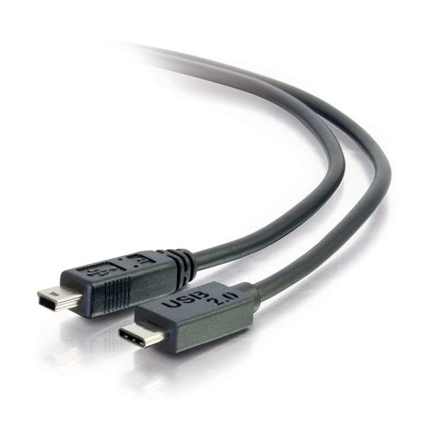 Cables To Go USB-C &ndash; Mini-USB B 2.0 -kaapeli, 3 m, Musta