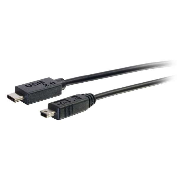 Cables To Go USB-C &ndash; Mini-USB B 2.0 -kaapeli, 3 m, Musta