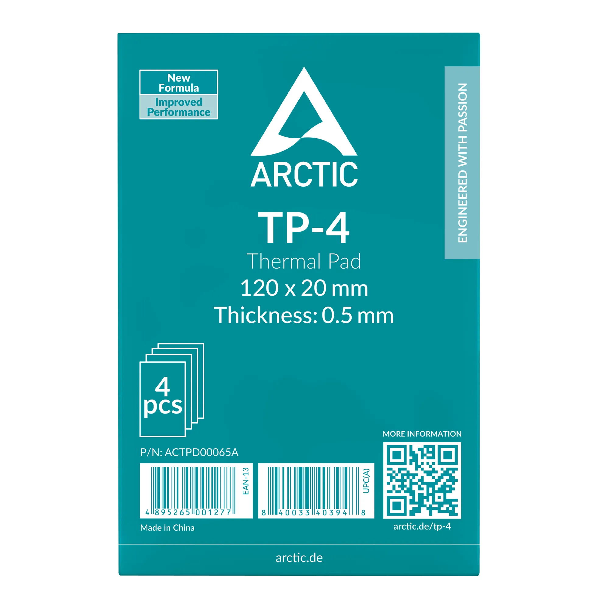 ARCTIC TP-4 120x20x0.5mm, 4-pack thermal pad, gr&aring;