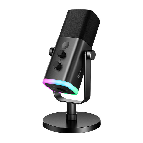 FIFINE AmpliGame AM8, USB-C ja XLR, dynaaminen -mikrofoni, musta