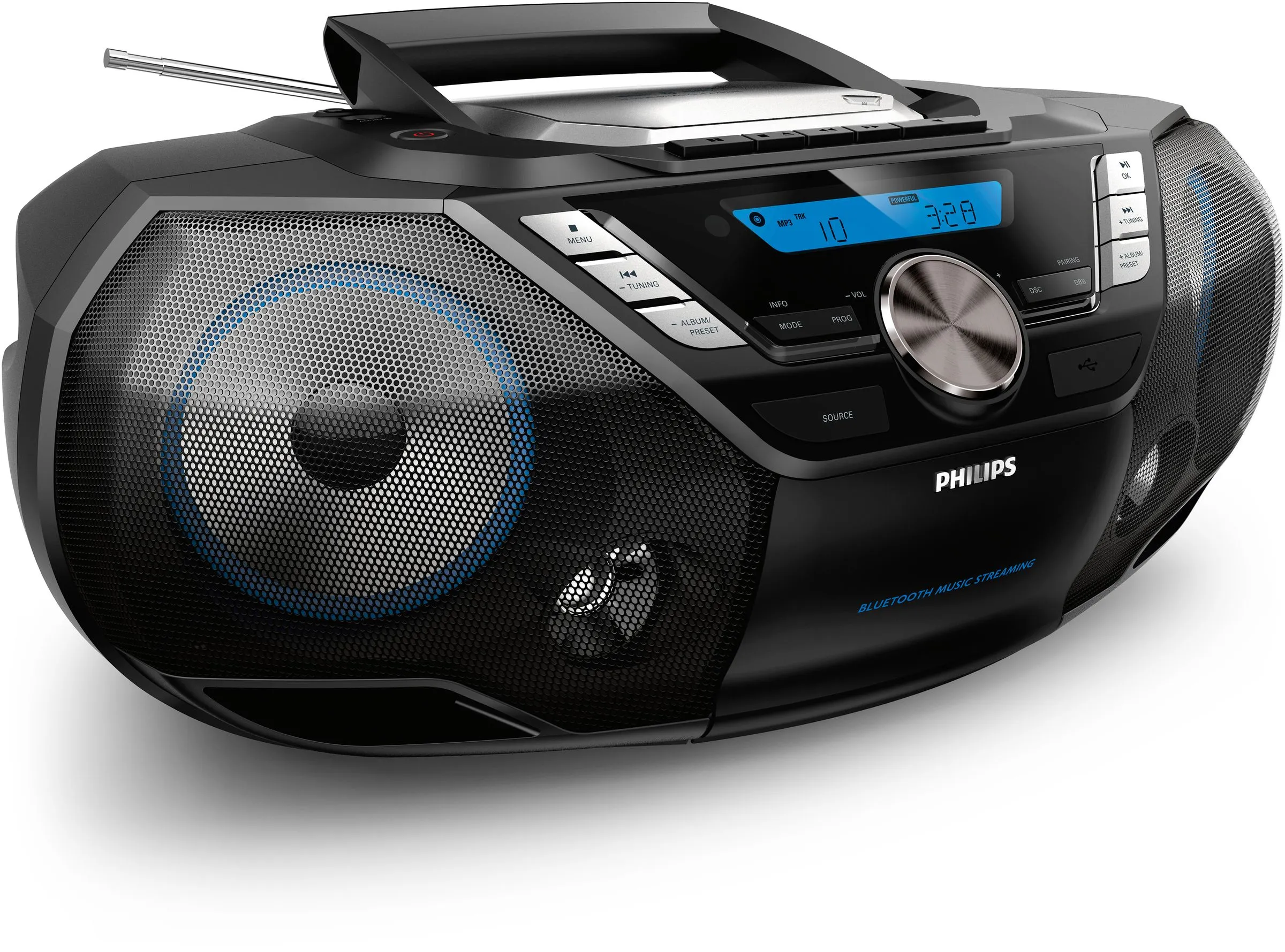 Philips AZB798T/12 CD Radio Cassette Player with DAB+/FM and Bluetooth, Black
