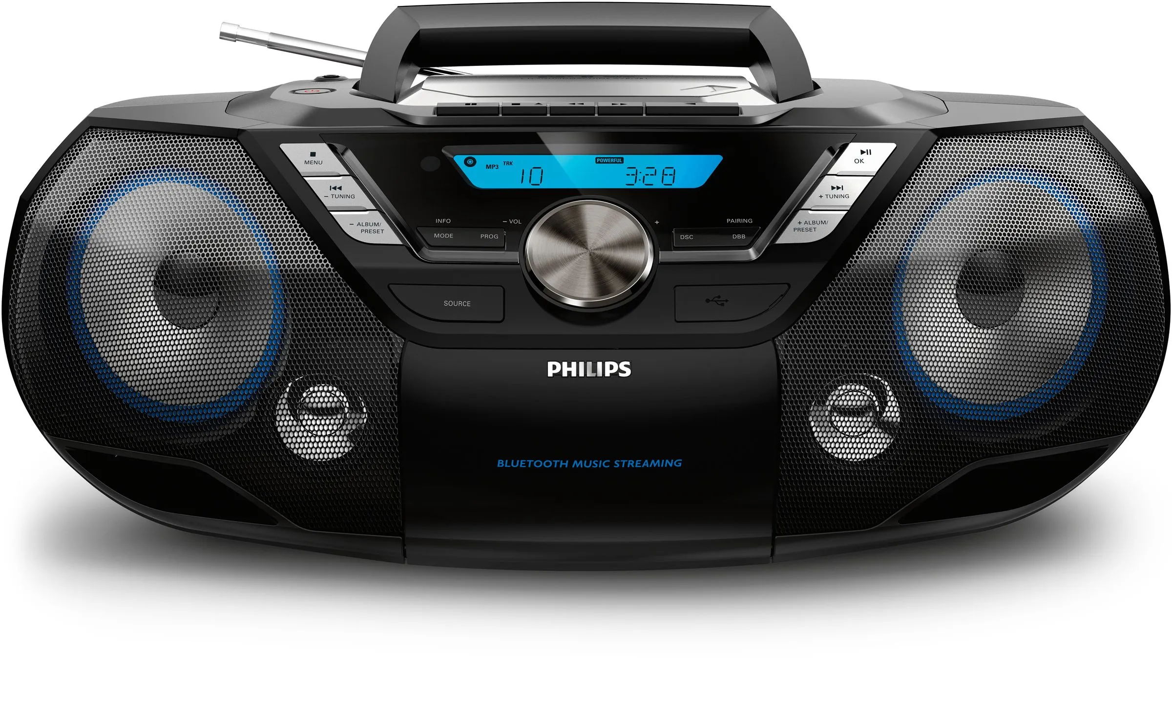 Philips AZB798T/12 CD Radio Cassette Player with DAB+/FM and Bluetooth, Black