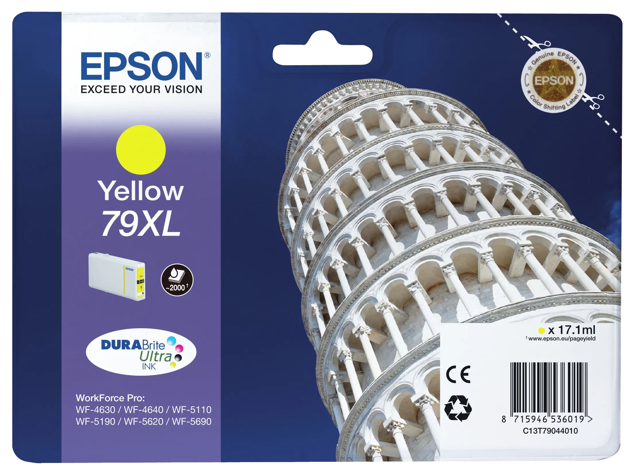 EPSON 79XL-mustekasetti, 17.1 ml, keltainen