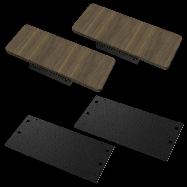 Corsair Platform:6 Desk - Desk Extensions and side pegboards kit - Wood stain, Dark
