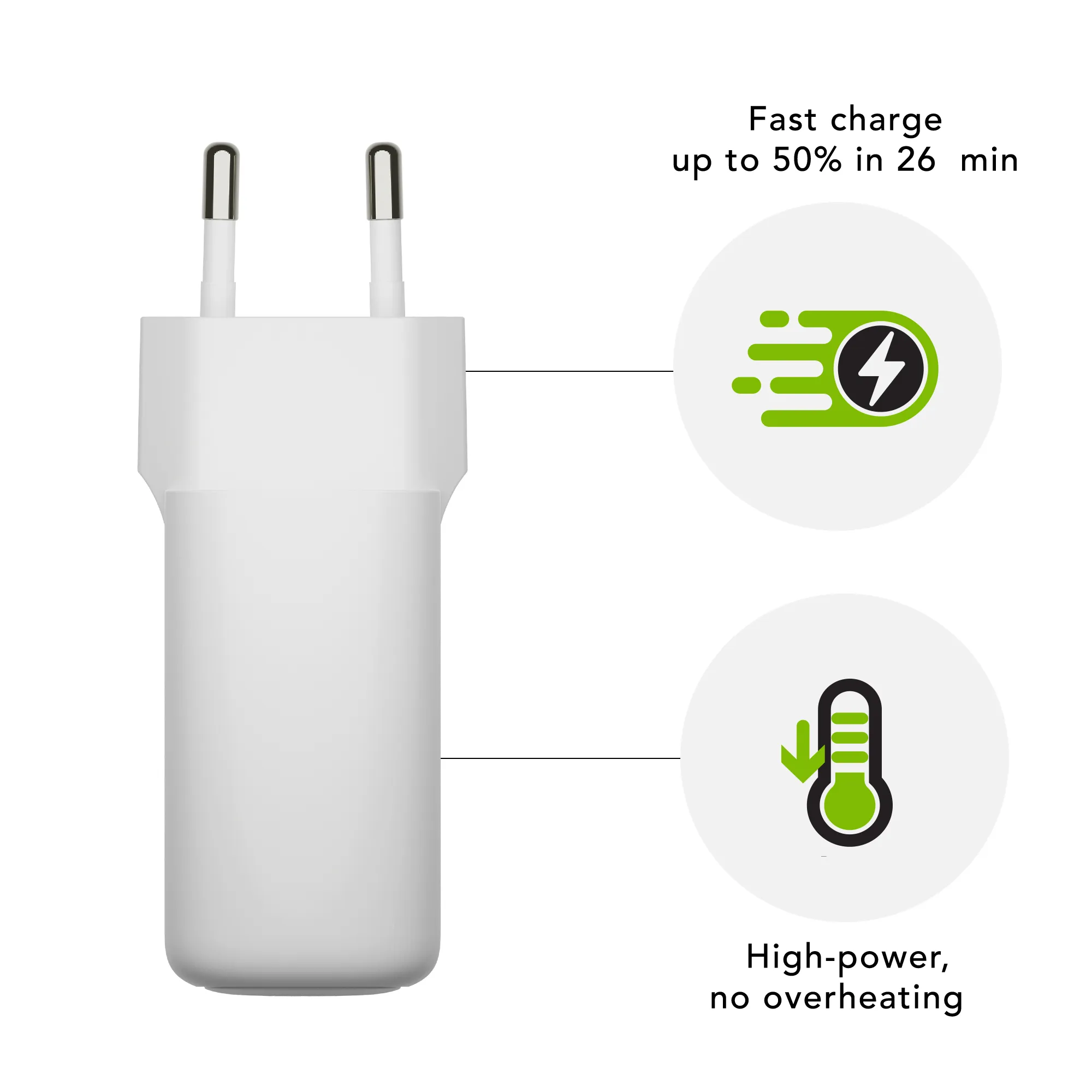 Re-charge - EU Wall Charger - USB-C 45W, White