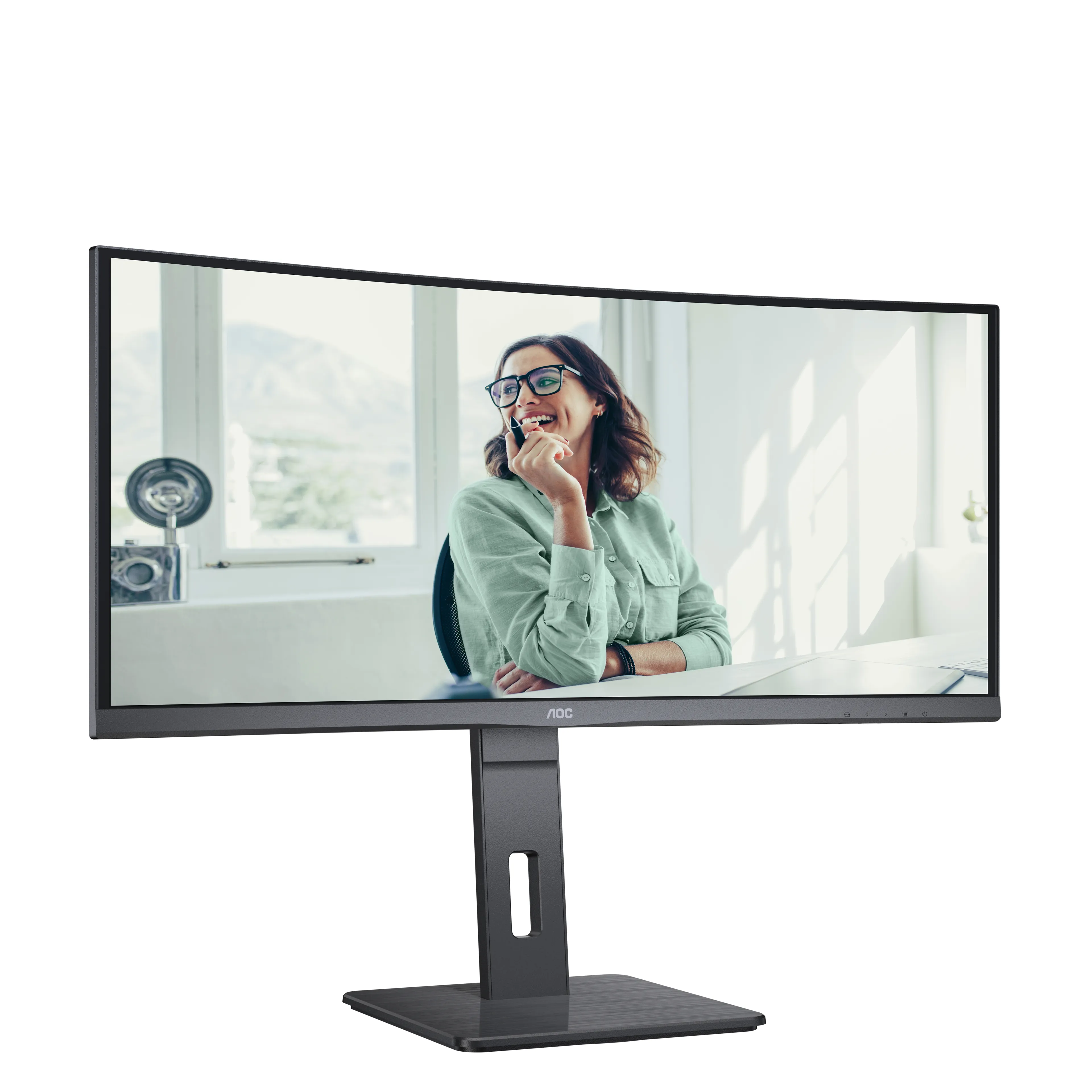 AOC CU34P3CV 34" UWQHD, VA -kaareva n&auml;ytt&ouml;, USB-C hub