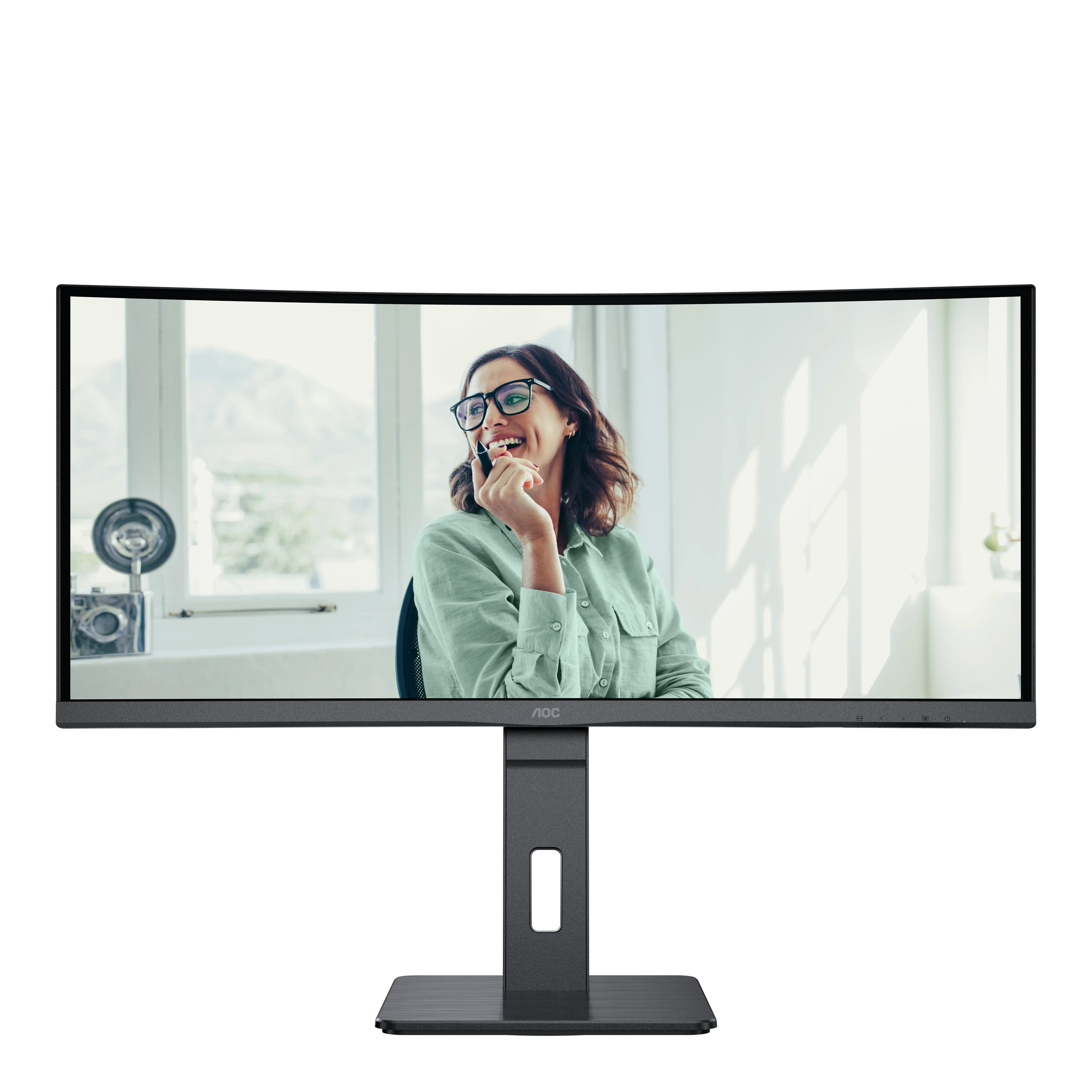 AOC CU34P3CV 34" UWQHD, VA -kaareva n&auml;ytt&ouml;, USB-C hub