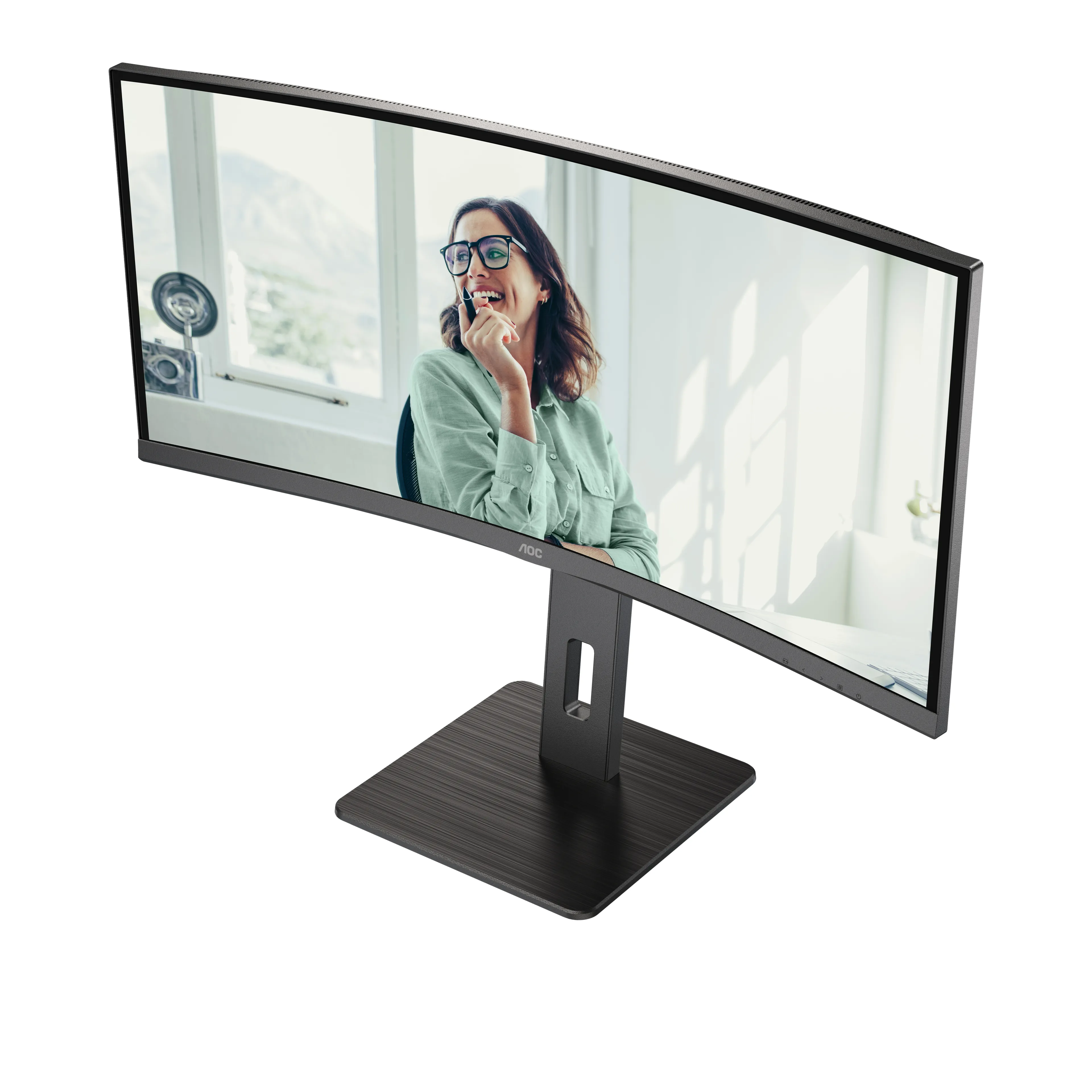 AOC CU34P3CV 34" UWQHD, VA -kaareva n&auml;ytt&ouml;, USB-C hub