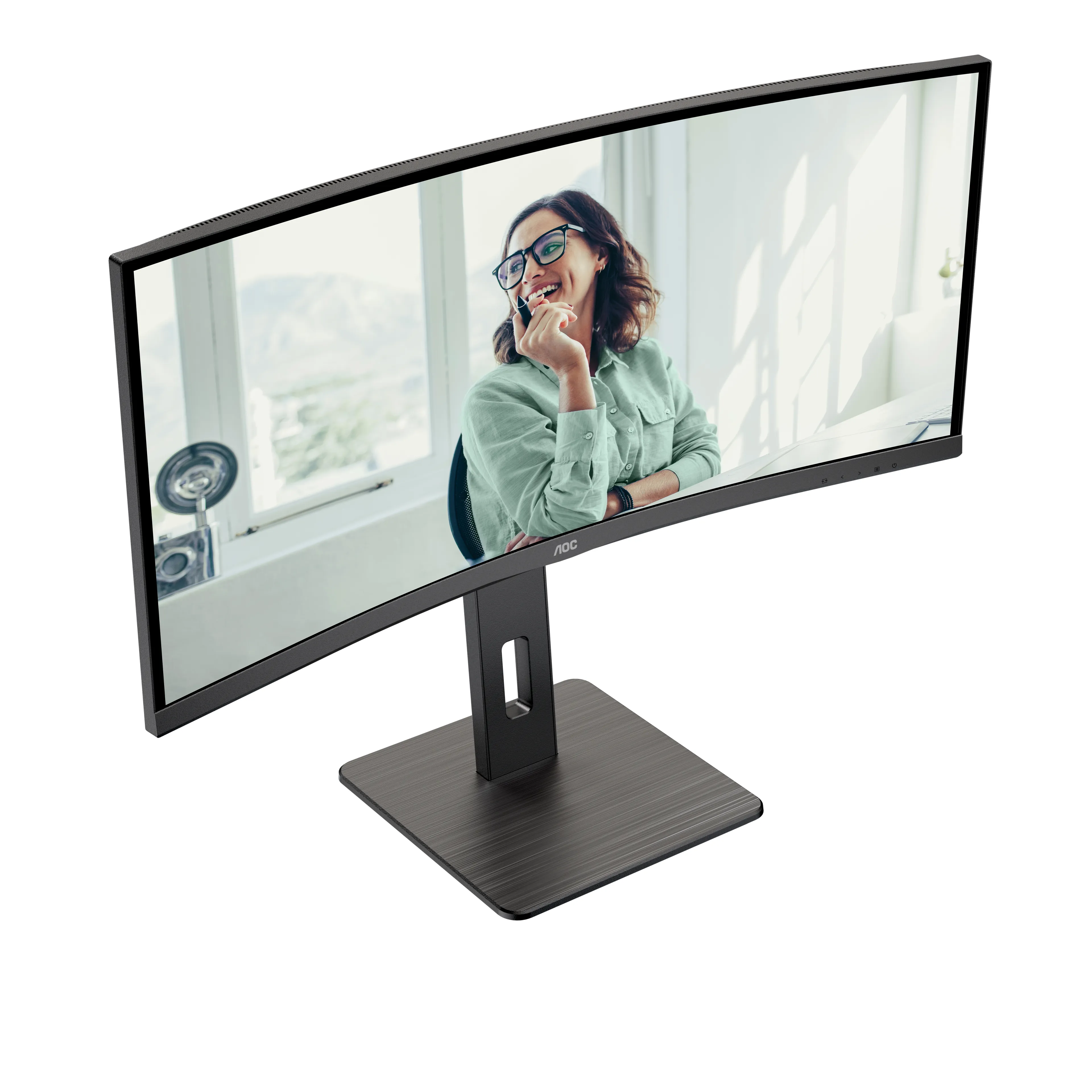 AOC CU34P3CV 34" UWQHD, VA -kaareva n&auml;ytt&ouml;, USB-C hub