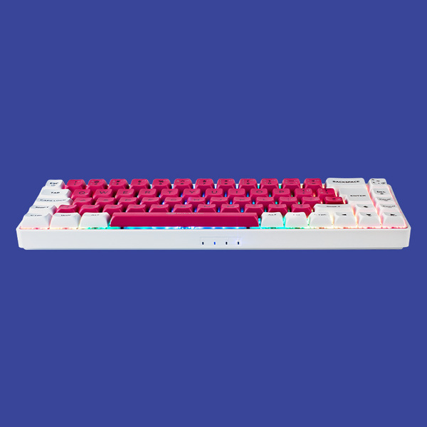 Gamiac TKL69G Kailh Blue -gaming keyboard, White/Red