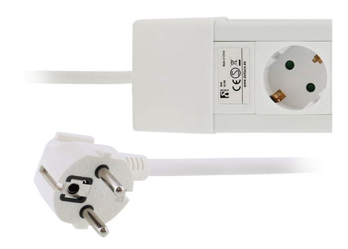 Deltaco GT-200 8 outlets Power Strip, 3m, White