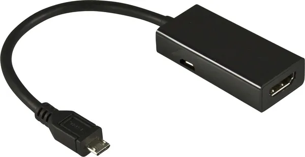 DELTACO MHL to HDMI-adapter, Full HD i 30Hz, 0,2m, svart,