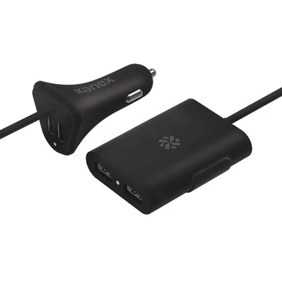 Kanex GoPower Shareable Car Charger - 4-Port USB Car Charger for Passengers