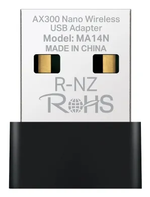 Mercusys MA14N AX300 Nano - Wireless USB Adapter, Black, Metallic