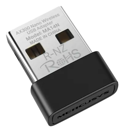 Mercusys MA14N AX300 Nano - Wireless USB Adapter, Black, Metallic