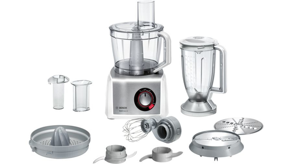 Bosch MultiTalent 8 MC812S820 matberedare, 1250 W, 3,9 L, Rostfritt st&aring;l/Vit