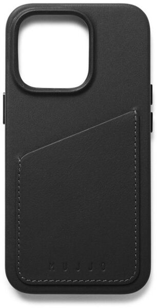 Mujjo Full Leather Wallet Case, iPhone 14 Pro - Wallet Case, Black
